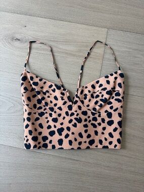 Blue Life V Wire lace up cropped Cami size S